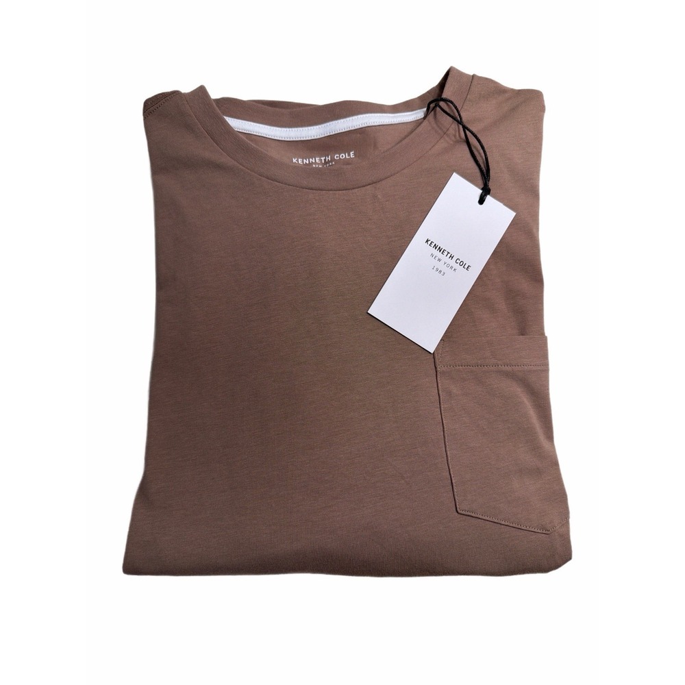 Kenneth Cole The Pocket‎ Tee Men's T-Shirt Acorn Brown Short Sleeve Large  NWT